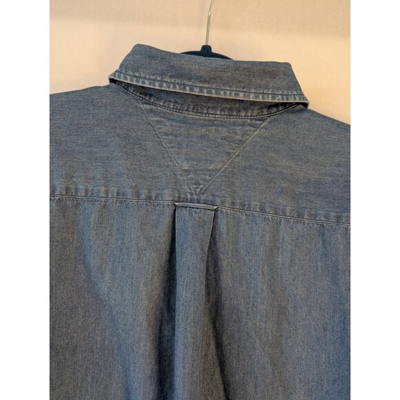 Tommy Hilfiger Golf  Blue Long Sleeve Denim Button Shirt Size Large - Picture 6 of 6